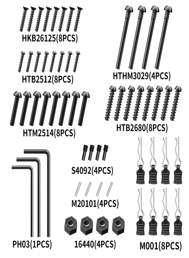 HYPER GO KS003 RC Car Accessories Screw Kit, Spare Parts RC Vehicle Accessories for All 1/14 1/16 Scale - Image 2